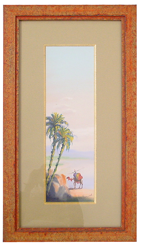 Quadro Art Decò Orientalista acquerello cammello del XX Secolo. Opera d'arte esemplare - Robertaebasta® Art Gallery opere d’arte esclusive.